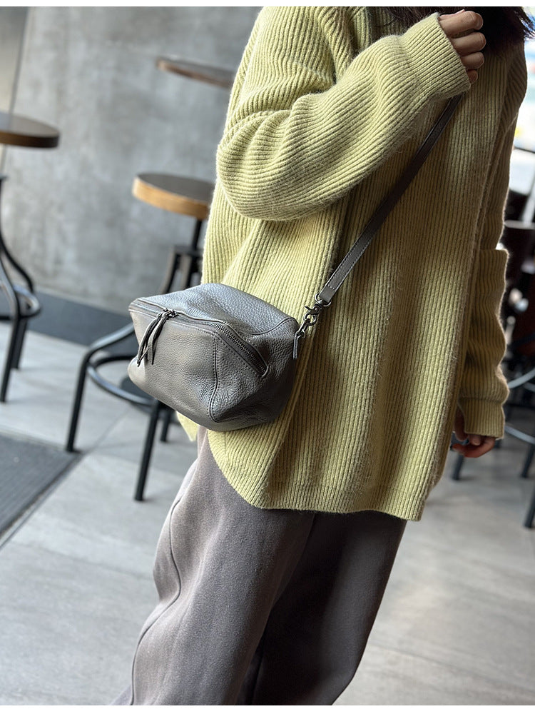 Genuine Leather Crossbody Toast Bag for Women