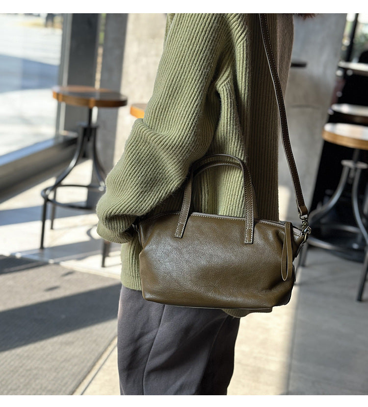 Genuine leather Dumpling messenger bag