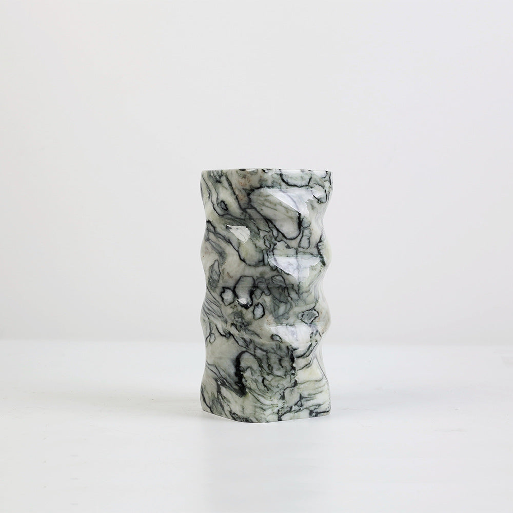 Large Marble Flower Vase Modern Decorative Marble Art Vase