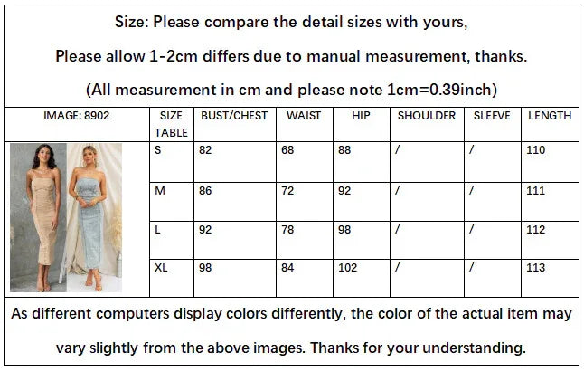Women Slim Strapless Denim Midi Dress Bodycon