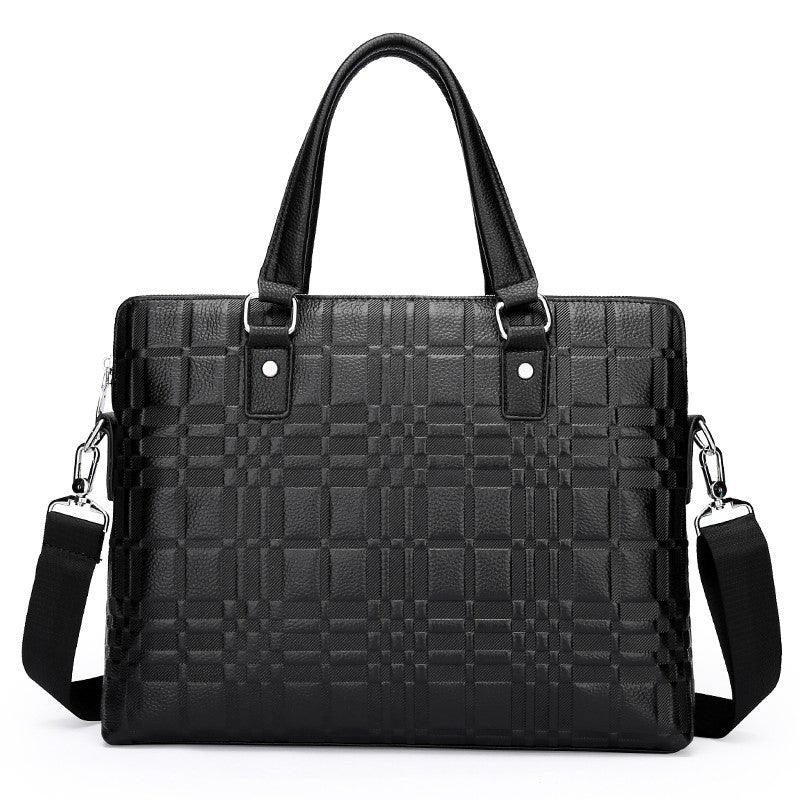 Genuine Leather Briefcase Bag Office Causal Horizontal and vertical