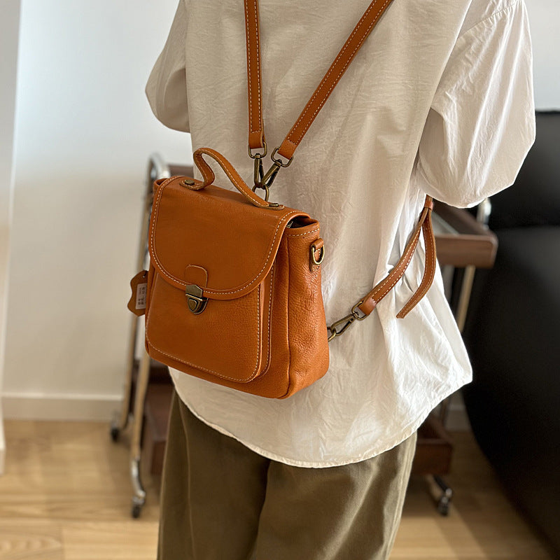 Small Genuine Leather Backpack for Women