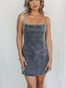 Mini Black Denim Dress for Women Sleeveless Slim Fit Jean Dress