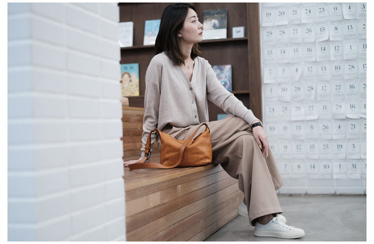 real leather handbag crossbody bag