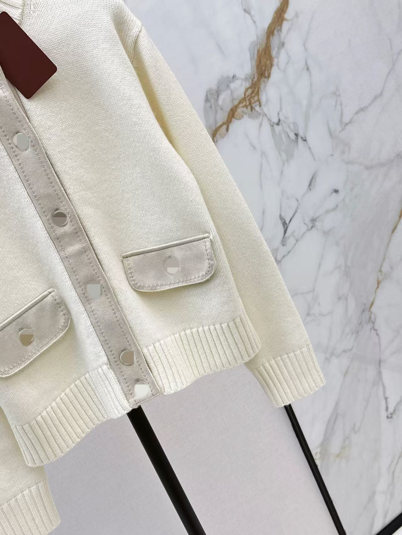 Women’s Cashmere Suede Patch Cardigan Jacket