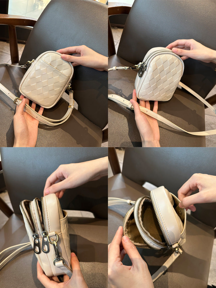 Leather Crossbody Phone Bag for Women