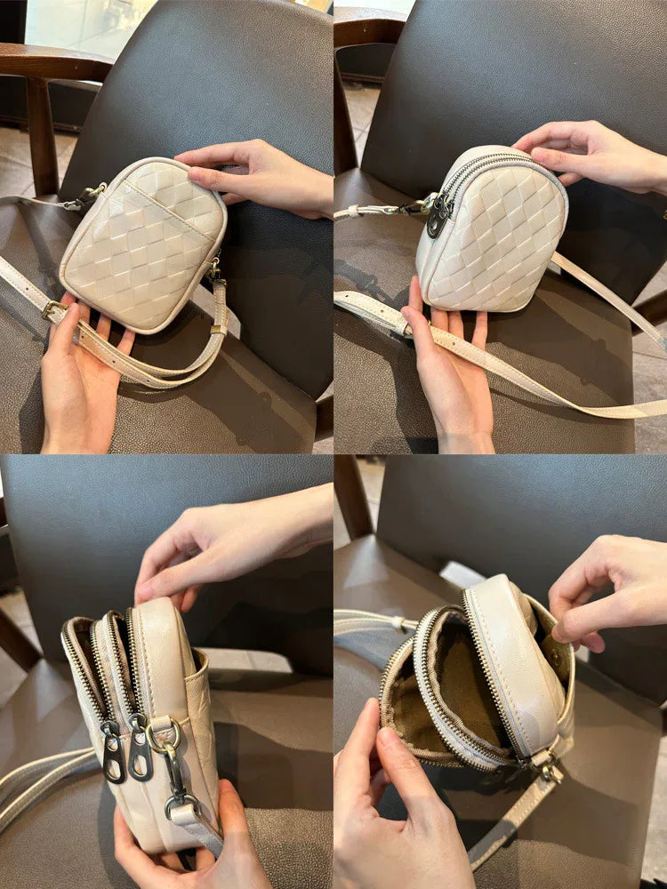 Leather Crossbody Phone Bag for Women