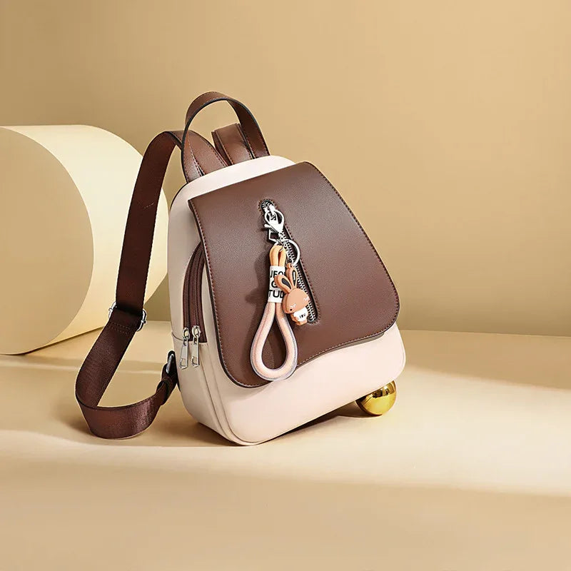 Small Leather Designer Backpack Purse for Women