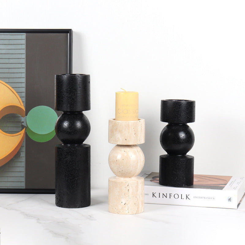 Natural Marble Candlestick Holder Stand