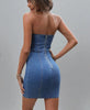 Bodycon Tube Top Mini Denim Dress