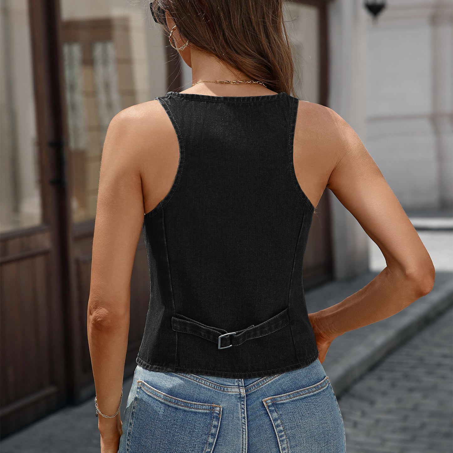 Causal Women's Denim Sleeveless Top