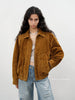 Loose Fit Retro Bomber Women Real Suede Jacket