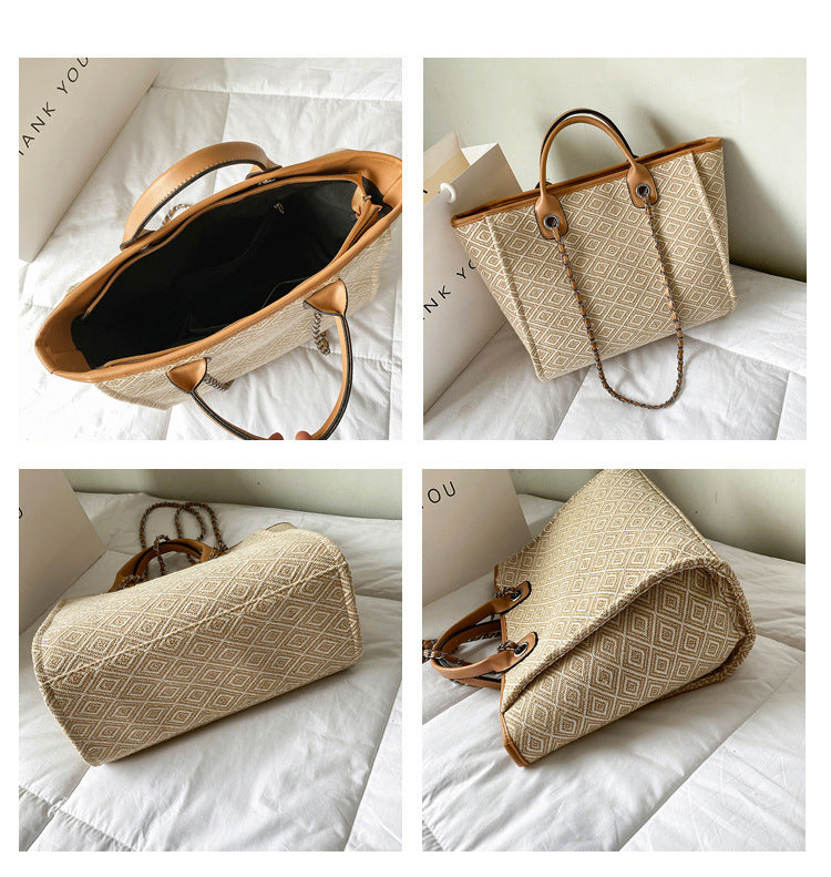 Boho Canvas Bucket Bag for Women