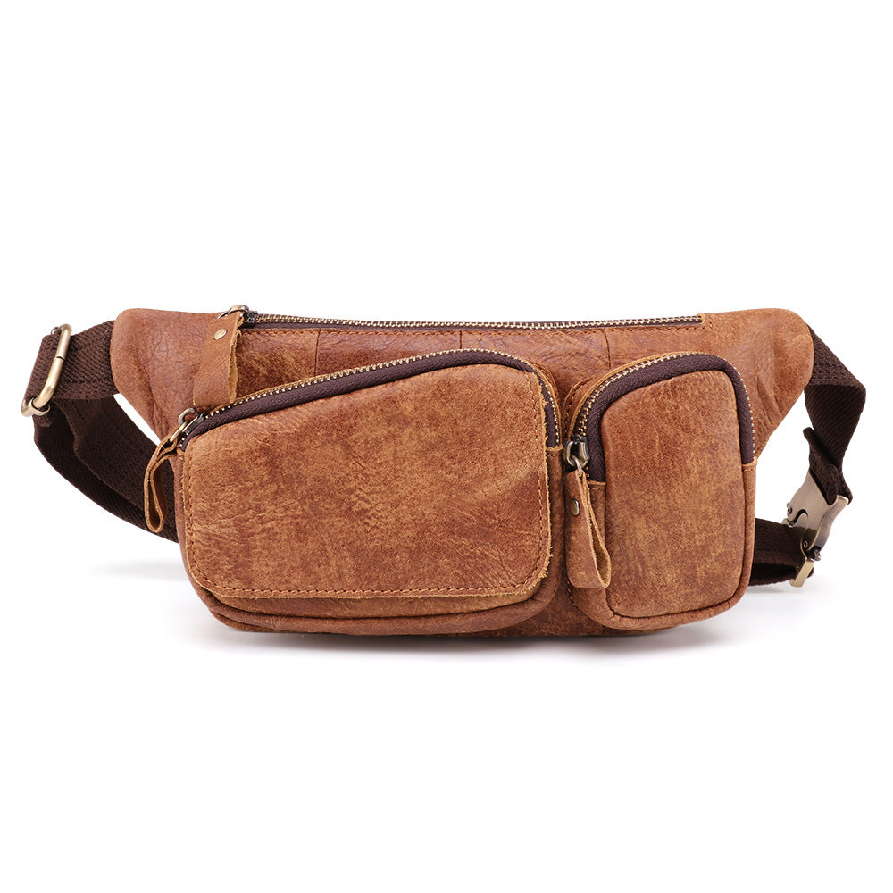 Genuine Leather Men's Chest Crossbody Bag
