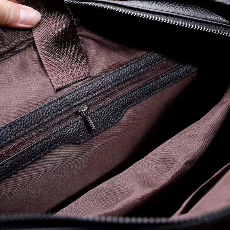 Genuine Leather Men's Office Laptop Bag