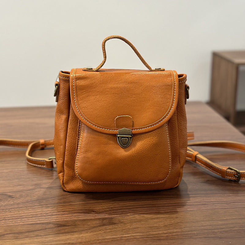 Small Genuine Leather Backpack for Women