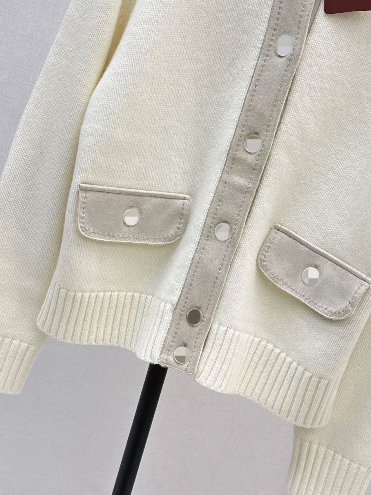 Women’s Cashmere Suede Patch Cardigan Jacket