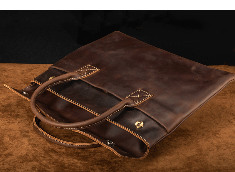 Genuine Leather Slim Briefcase Bag for Men