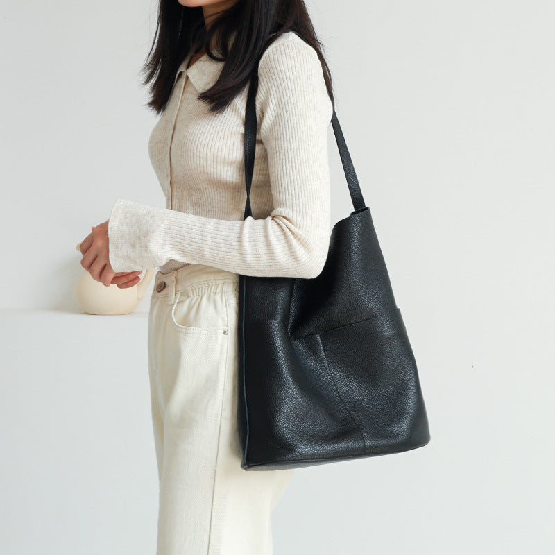 Women Genuine Leather Tote Bag Everyday Carry Purse