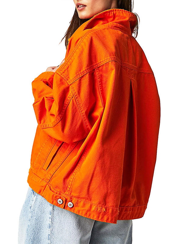 Oversized Light Wash Drop Shoulder Denim Jacket