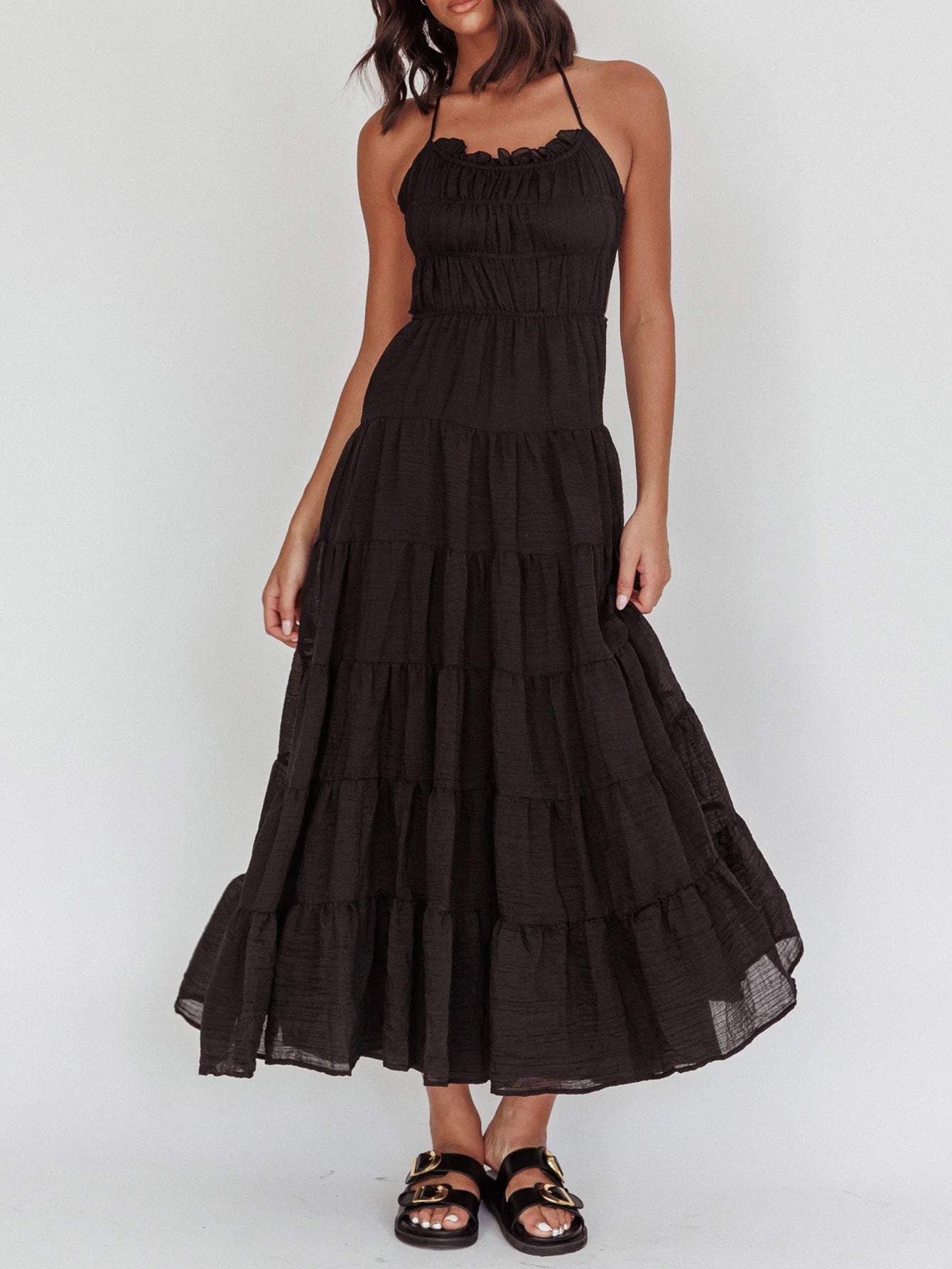 Tiered Backless Maxi Dress Summer Look