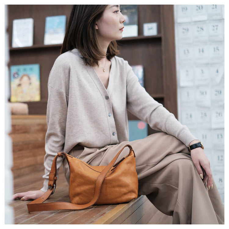 real leather handbag crossbody bag