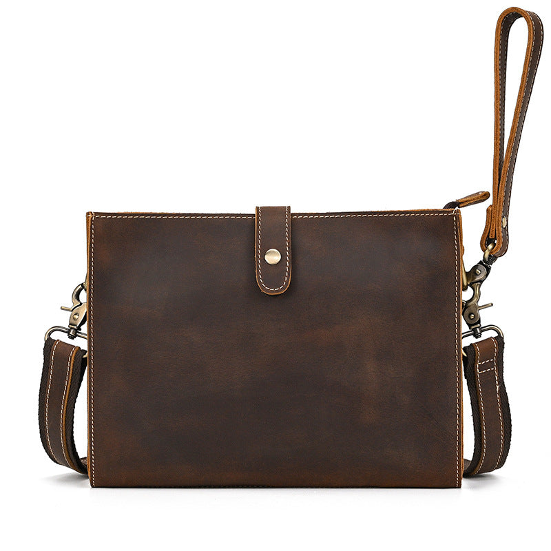 Crazy Horse Leather Men’s Clutch Bag