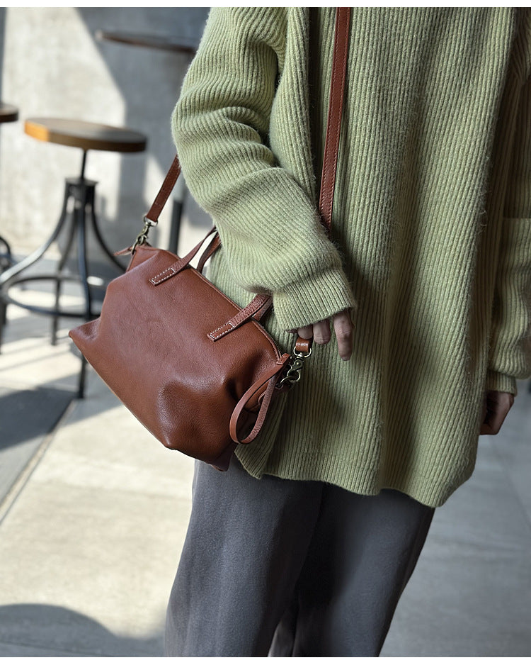 Genuine leather Dumpling messenger bag