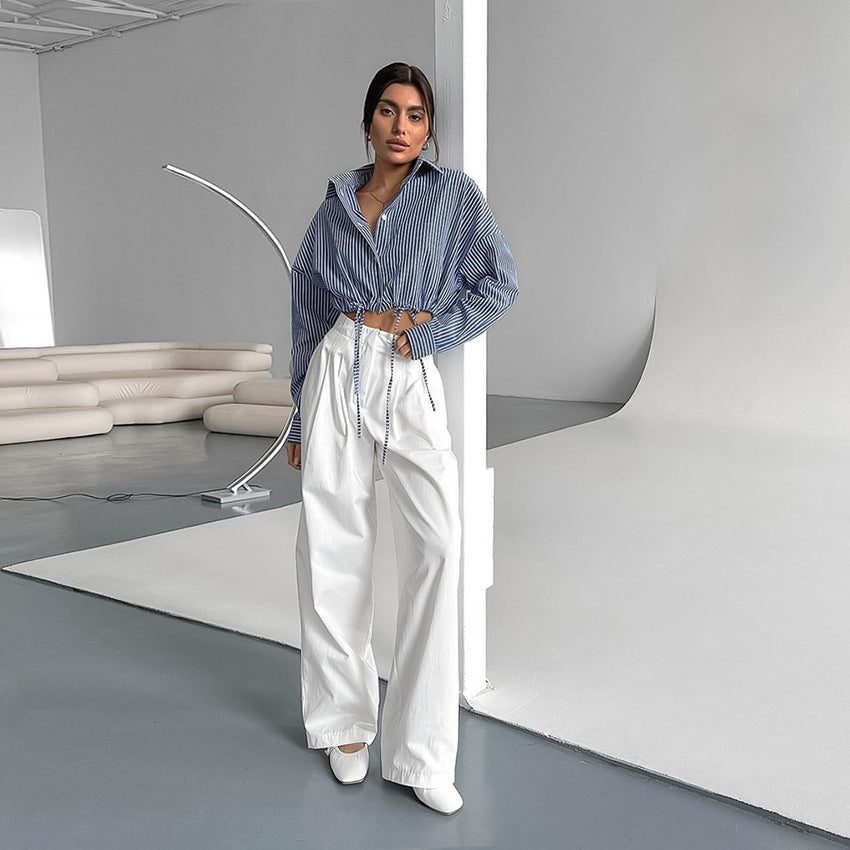 Tie Side Drop Shoulder Shirt