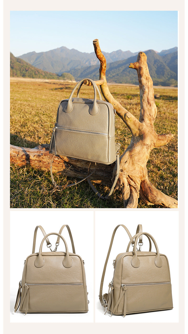 Leather Backpack Women Genuine Cowhide
