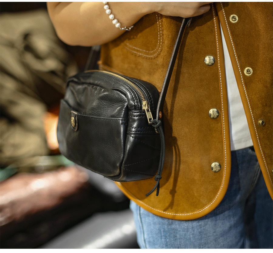 Women Leather Messenger Pillow Bag