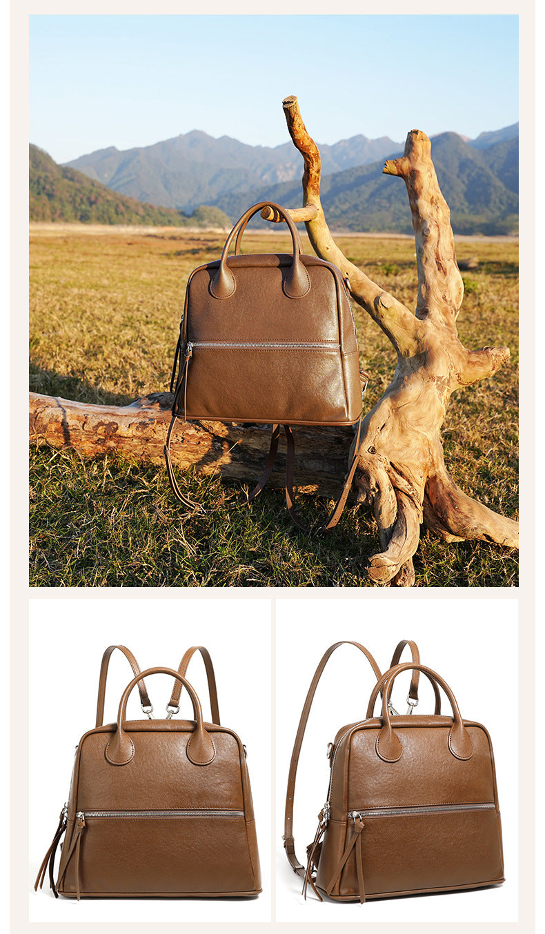 Leather Backpack Women Genuine Cowhide