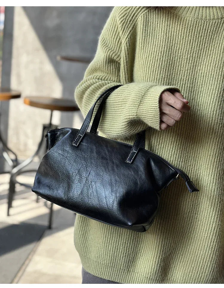 Genuine leather Dumpling messenger bag