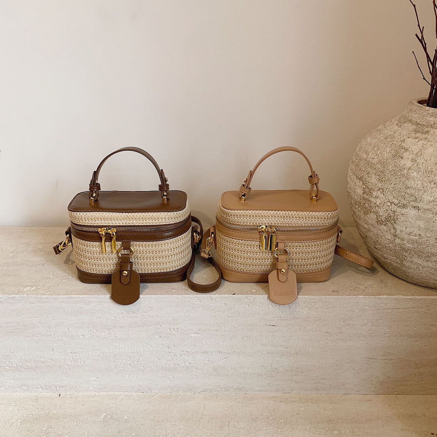 Straw Crossbody Purse for Women Woven Box Beach Bag