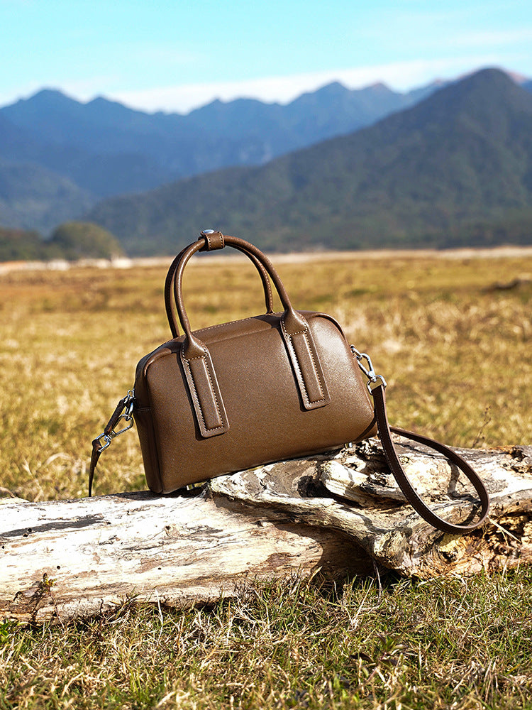Genuine Leather Shoulder Bag for Women With Top Handle