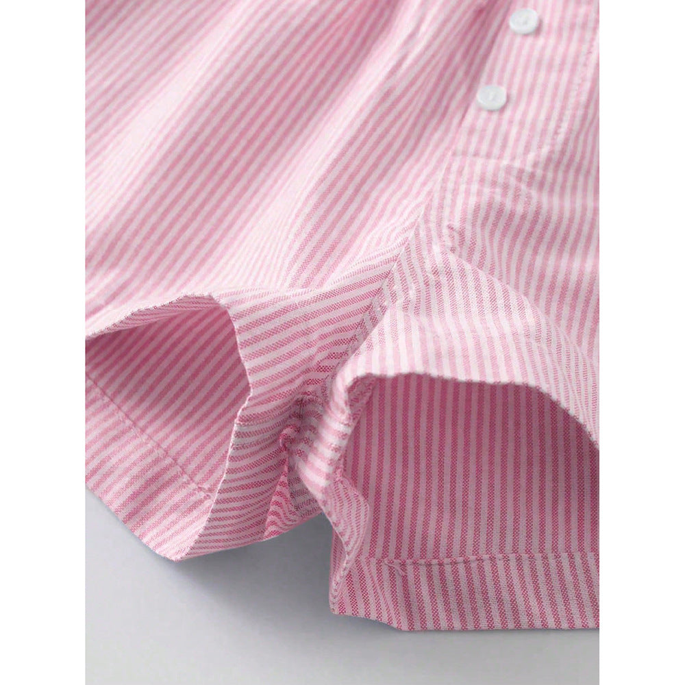 front buttons striped boxer shorts women