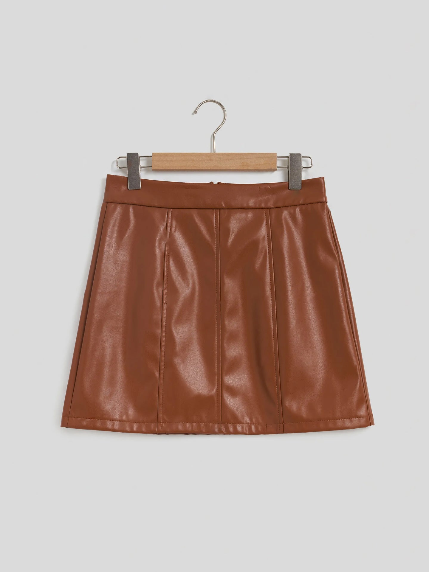 Women's faux Leather A-Line Mini Skirt