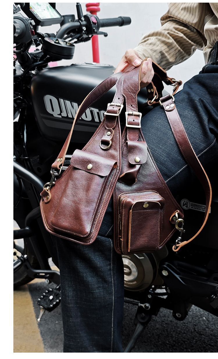 Men's Leather Shoulder Holster Bag Dual Chest Utility Design