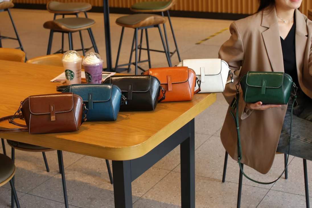 women small genuine leather crossbody bag