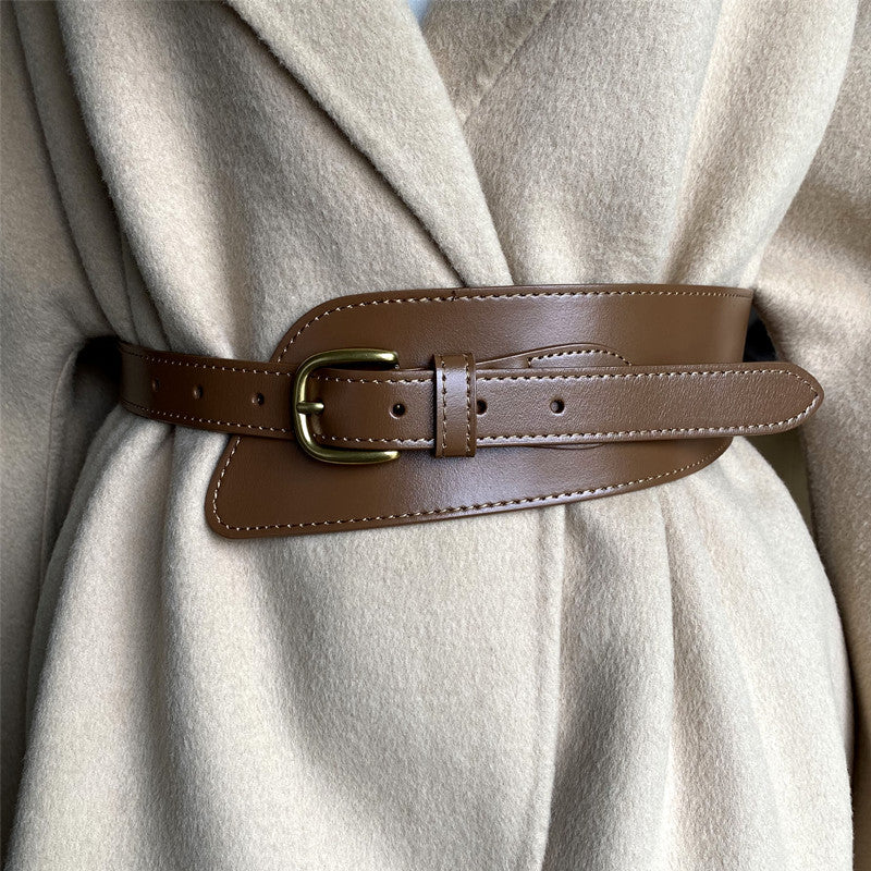 genuine leather slim waist belt for women