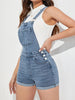 Roll Up Denim Jean Overalls For Women