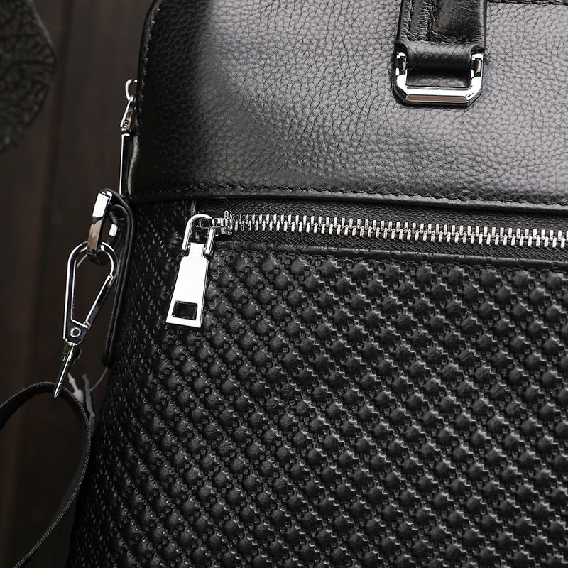 Genuine Leather Men's Office Briefcase Bag