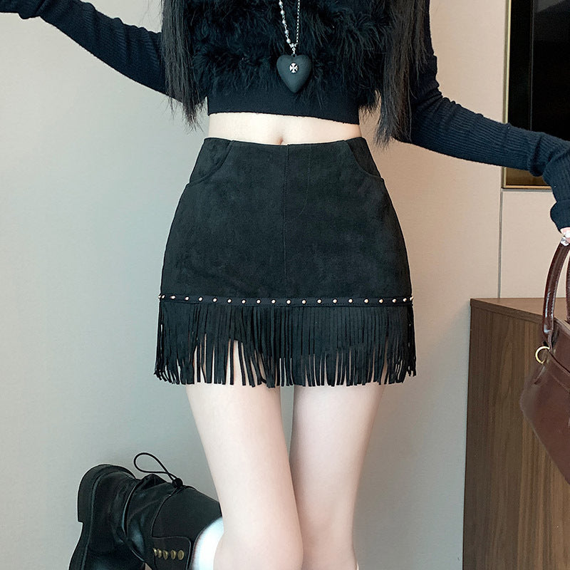 Fringe Mini Skirt Western Boho Rave Festival Style