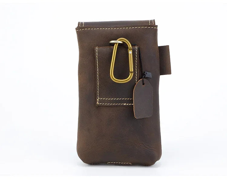 brown leather waist bags for men
