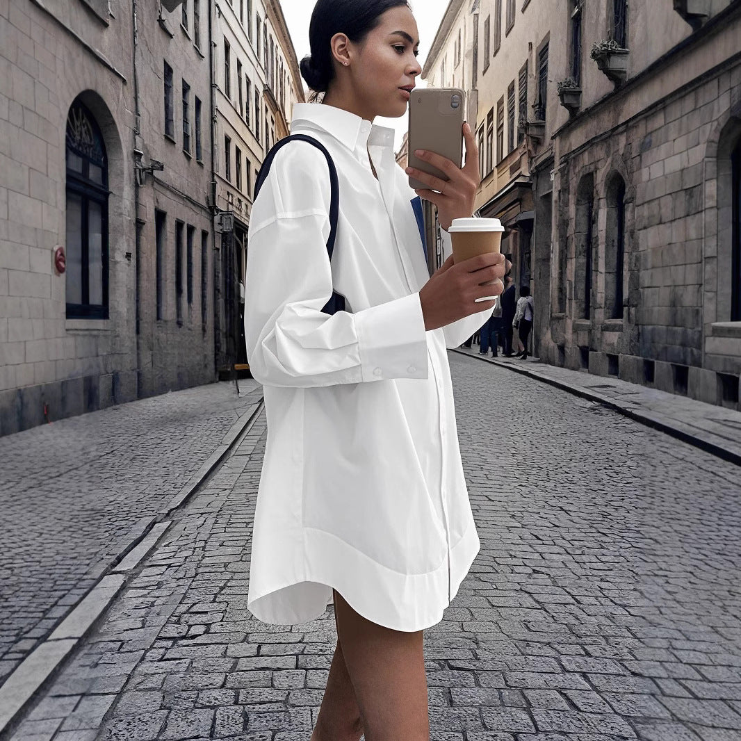 Plain White Extra Long Women's Shirt