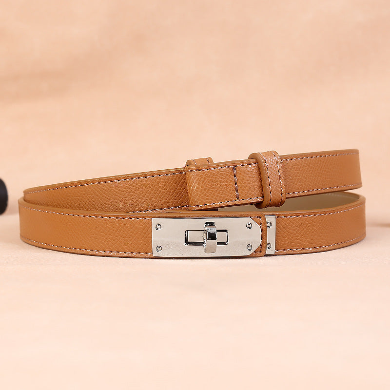 women leather belts with silver bucket