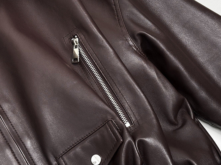 Women Oversized Leather Motorcycle Jacket