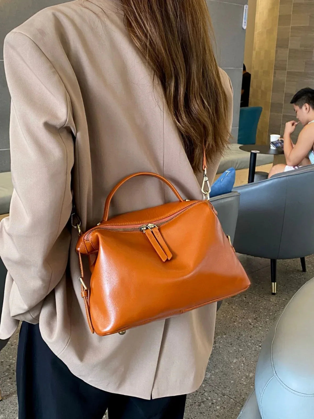 Women Leather Dumpling Crossbody Bag