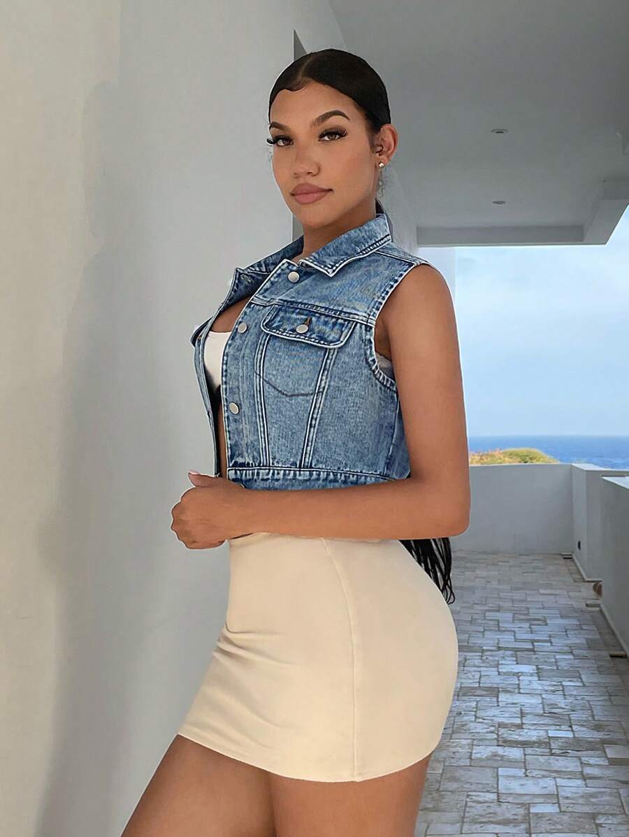 denim jeans cropped top women