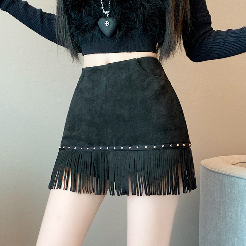Fringe Mini Skirt Western Boho Rave Festival Style